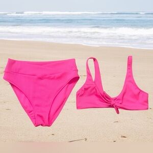 HOLLISTER neon hot pink sweetheart bikini women’s juniors size medium M